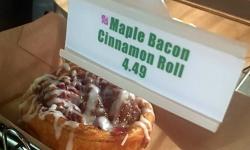 Maple Bacon Cinnamon Roll at the End Zone Food Court