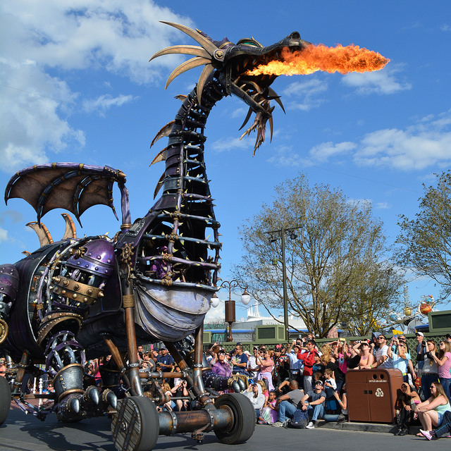 The Maleficent Parade Float Before The Fire