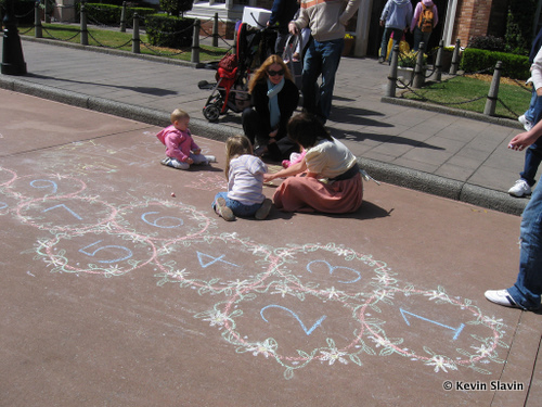 Hopscotch Board made with Flower Garlands