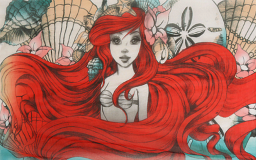 Detail Of the Beautiful Ariel Art Scarf