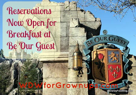 Breakfast menu is now being tested at Be Our Guest