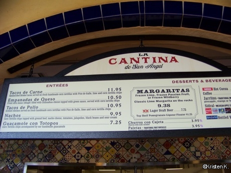 La Cantina de San Angel menu