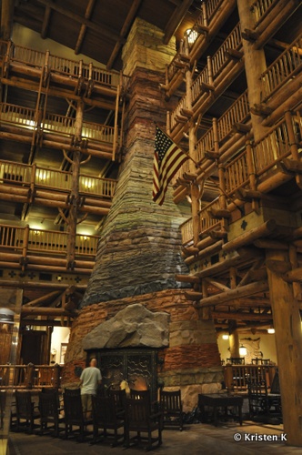 Wilderness Lodge's Grand Fireplace