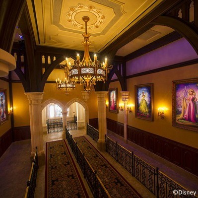 The indoor queue at Princess Fairytale Hall