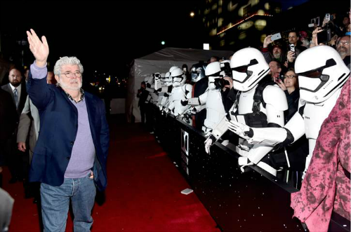 George Lucas Walk The Red Carpet for Star Wars: The Force Awakens