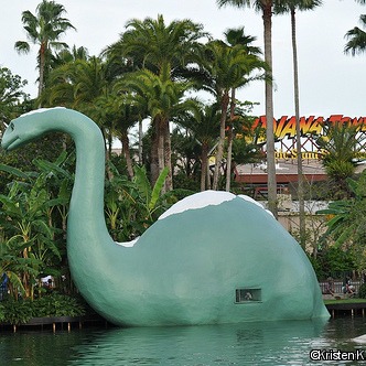 Gaze at Gertie the Dinosaur while resting your feet