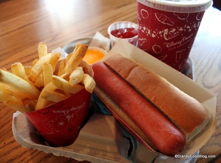 An all-American hot dog and fries