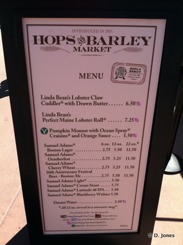 Hops and Barley Menu Board