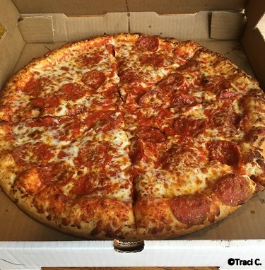 Large pepperoni pizza from Riverside Mill Food Court