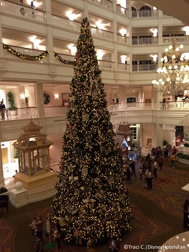 Christmas tree in lobby at Grand Floridian