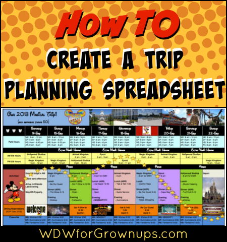 How To Create A Trip Planning Spreadsheet