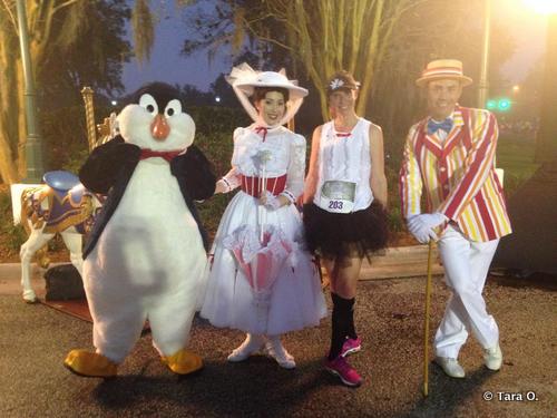 Mary Poppins, Bert, and a Penguin
