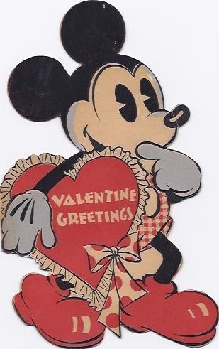 Vintage Mickey Mouse Valentine's Day Card