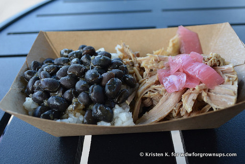 Mojo Pork with Black Beans, Cilantro Rice, and Pickled Red Onions