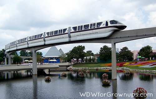 Monorail Black Glides Through Epcot