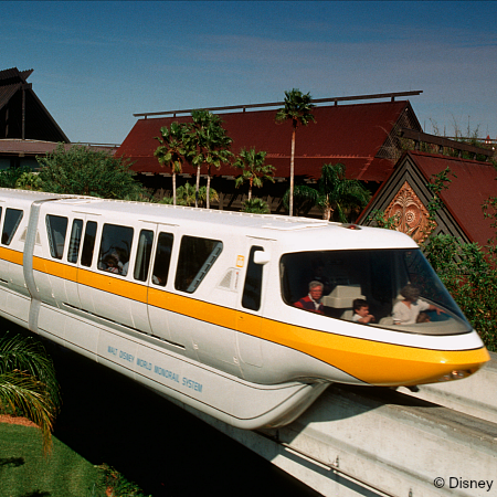 Monorail Yellow Passes The Polynesian Village Resort