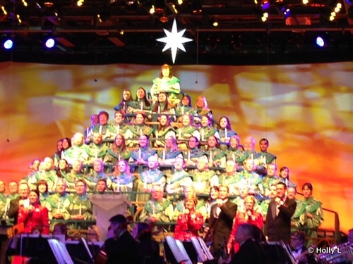 Green Robed Choir Forms A Human Christmas Tree