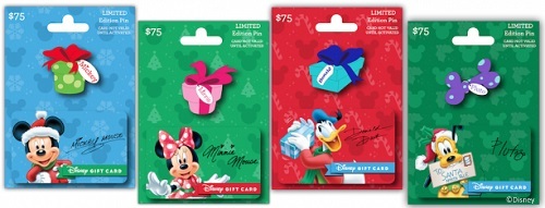 Holiday Pin Series Disney Gift Cards available at the Disney Parks