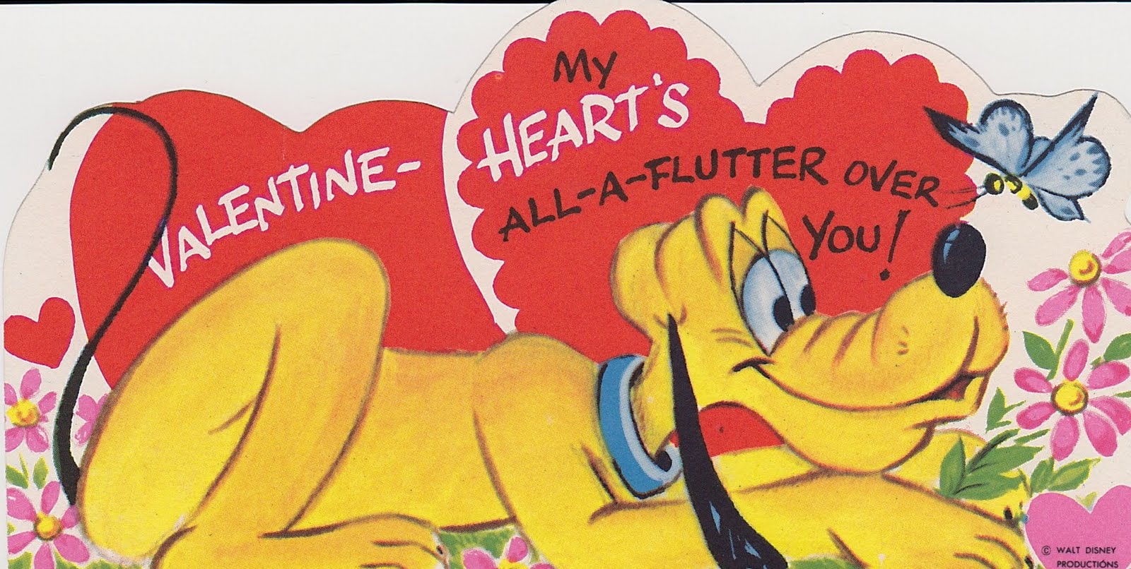 Vintage Pluto Valentine's Day Card