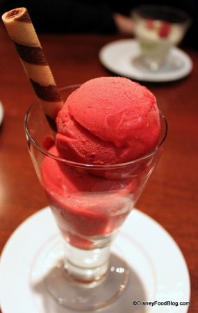 No-sugar added raspberry sorbetti