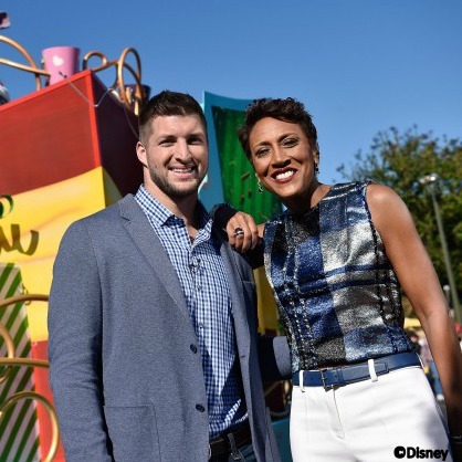 Robin Roberts is hosting the parade with Tim Tebow