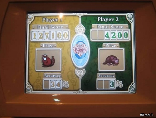 The final score at Toy Story Midway Mania