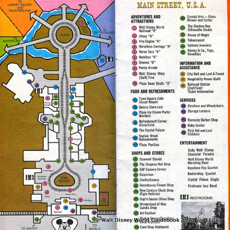 1973 Guidebook Map of Main Street U.S.A.