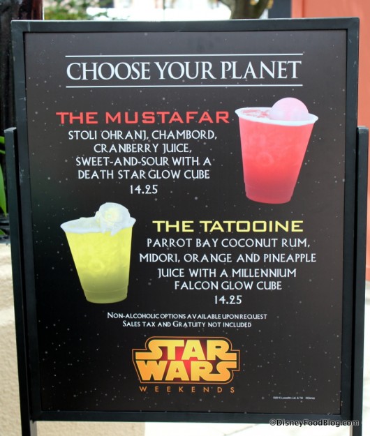 2015 Star Wars Weekend Specialty Drink Menu