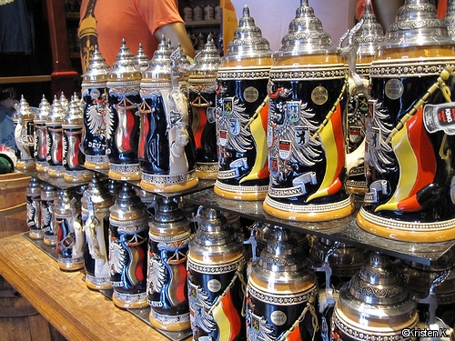 German beer steins in the Stein Haus