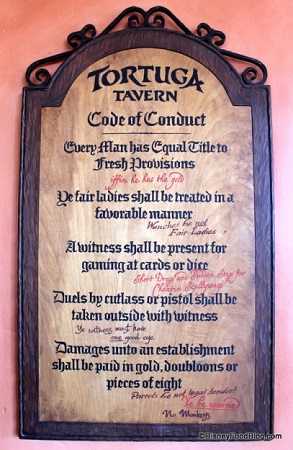 The code of conduct at Tortuga Tavern