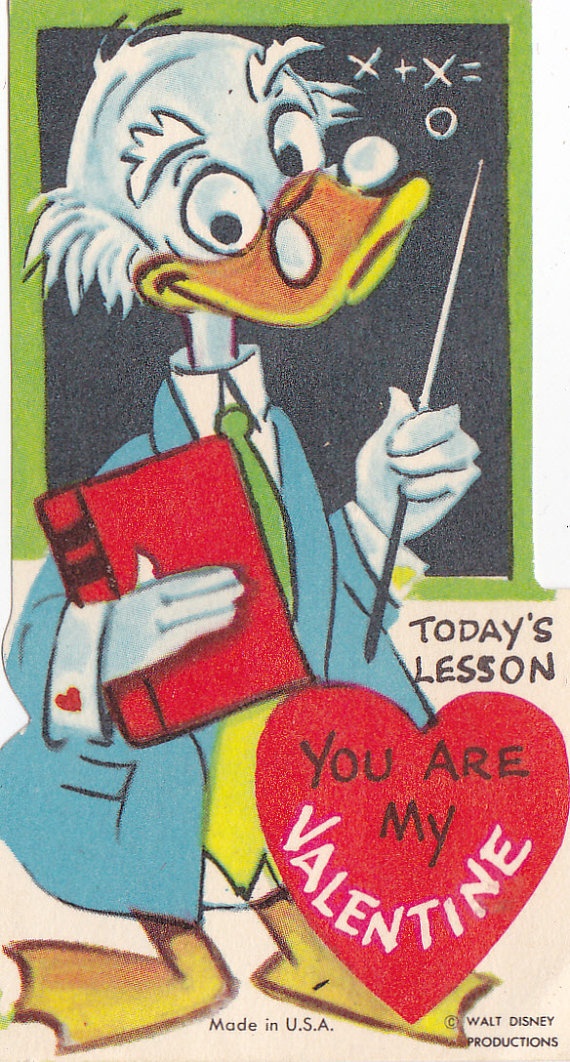 Vintage Ludwig Von Drake Valentine's Day Card