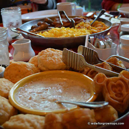 Mickey Waffles, Biscuits, and Gravy