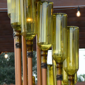 Bottle Art In The Wine and Dine Studio Courtyard