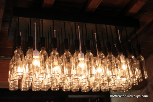 Wine Bottles as Light Fixture