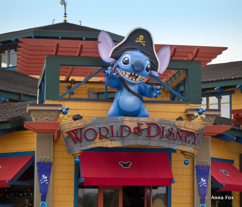 Stitch Towers Above the World of Disney Entrance