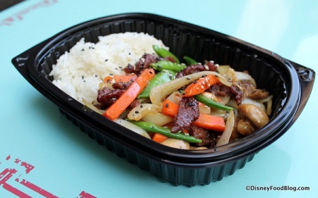 Teriyaki beef bowl from Yak and Yeti counter service