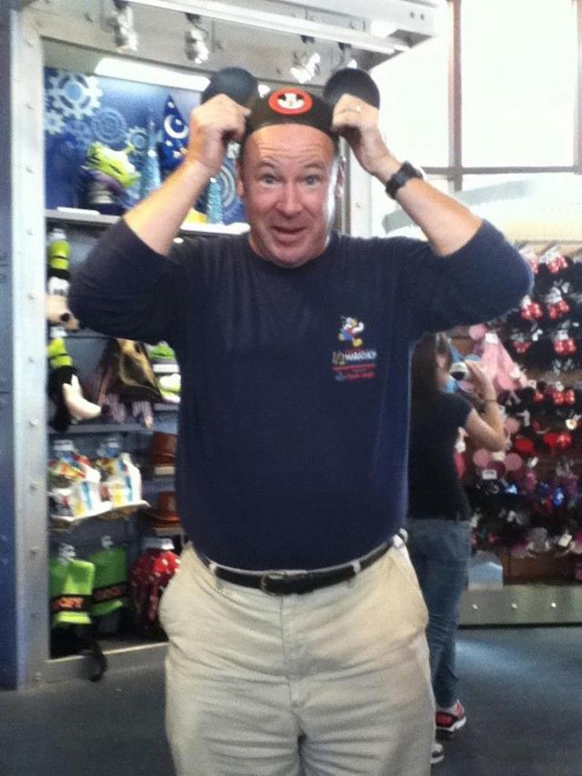 Mike being silly with Mickey ears