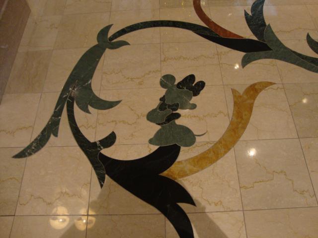 Hidden Minnie in tiles at Grand Floridian