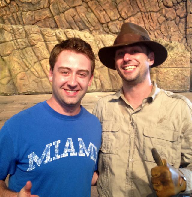 With Indiana Jones! 