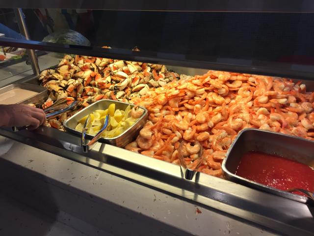 Stone crabs and shrimp