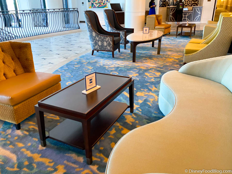 Physical Distancing In The Riviera Lobby