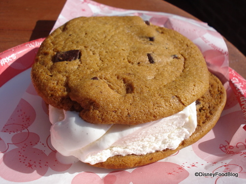 Freshly Baked Chocolate Chip Cookie Ice Cream Sandwich