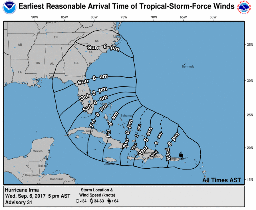 NOAA Windfall Predictions For Hurricane Irma