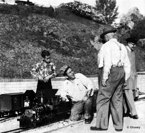 Roger and Uncle Walt with the Carolwood Pacific