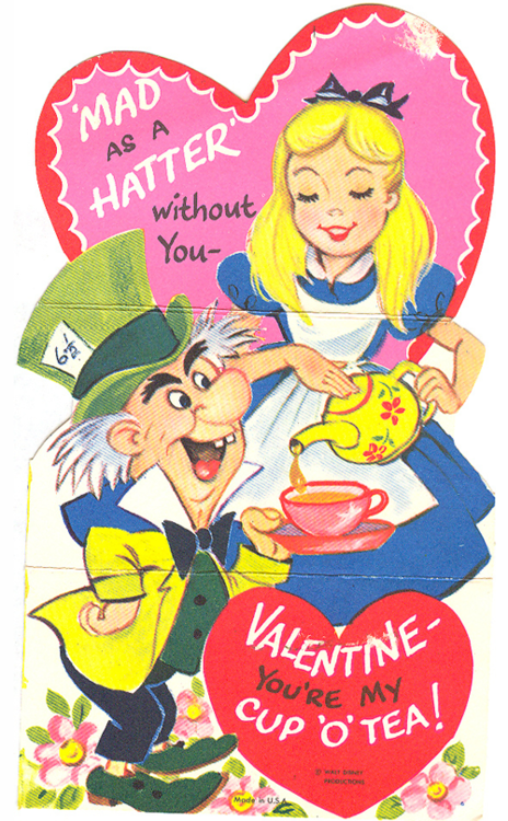 Vintage Alice in Wonderland Valentine's Day Card