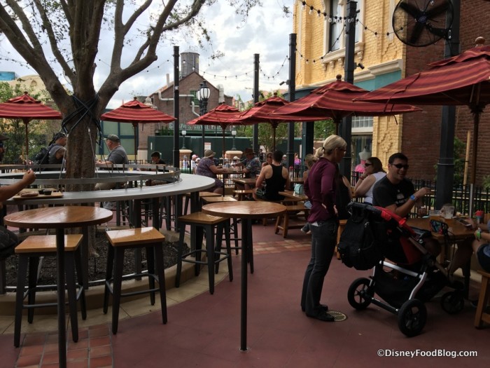 A Roomy Patio Offers A Variety of Seating