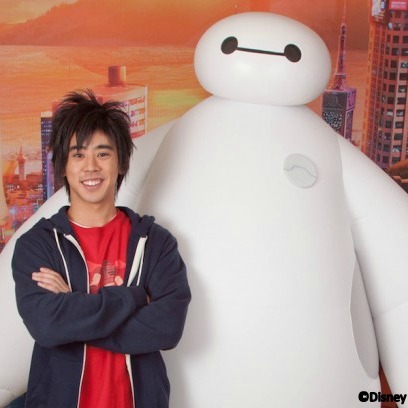 Hiro and Baymax are meeting guests at the Disney Parks