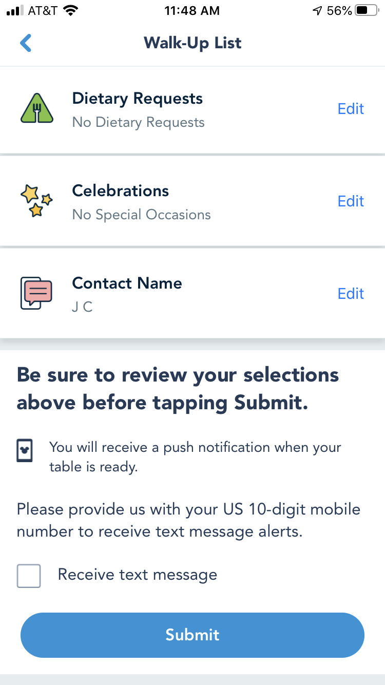 Review Your Selections
