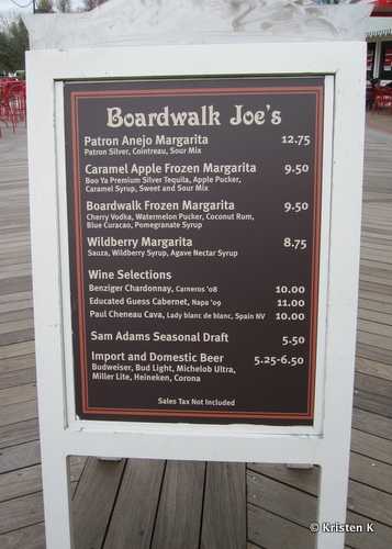 Boardwalk Joe's Cocktail Menu