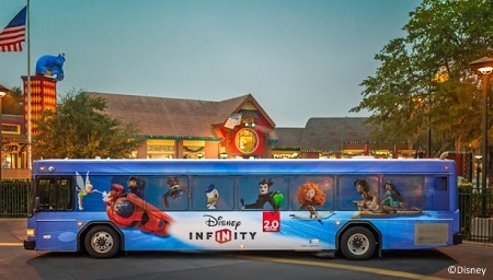 Disney Parks bus with Disney Infinity 2.0 wrap